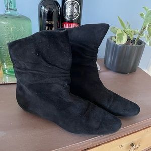 Manolo Blahnik Black Suede Low Boot, Size 37